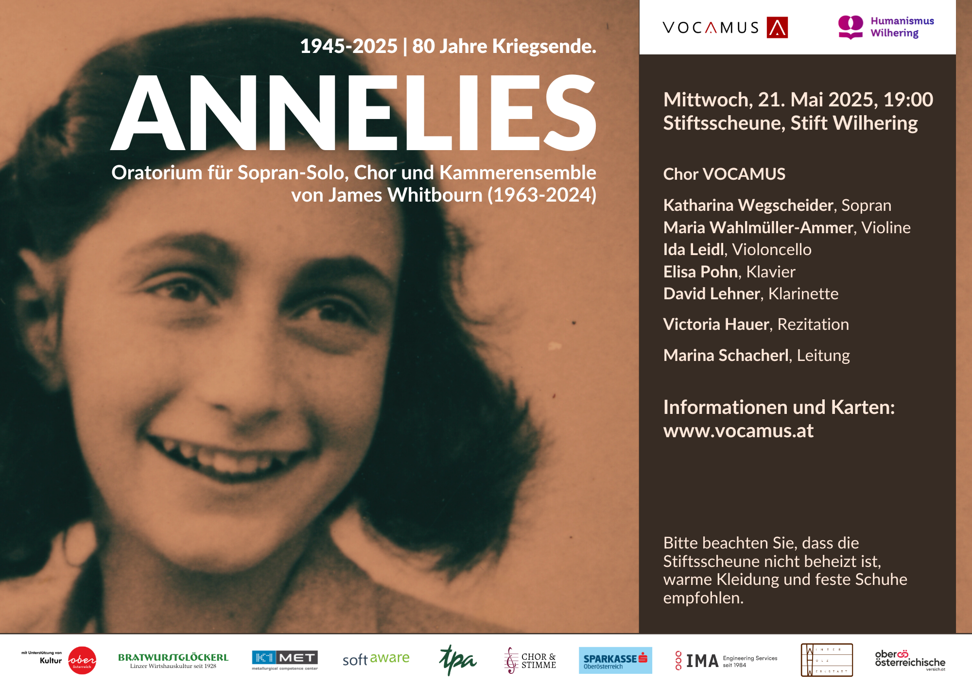 Konzert ANNELIES - Oratorium von James Whitbourn
